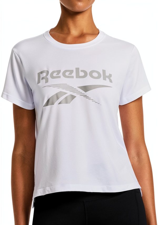 Reebok Womens Cropped Athletic Tee Lightweight Stretch-0