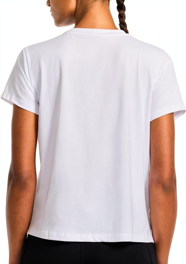 Reebok Womens Cropped Athletic Tee Lightweight Stretch-1