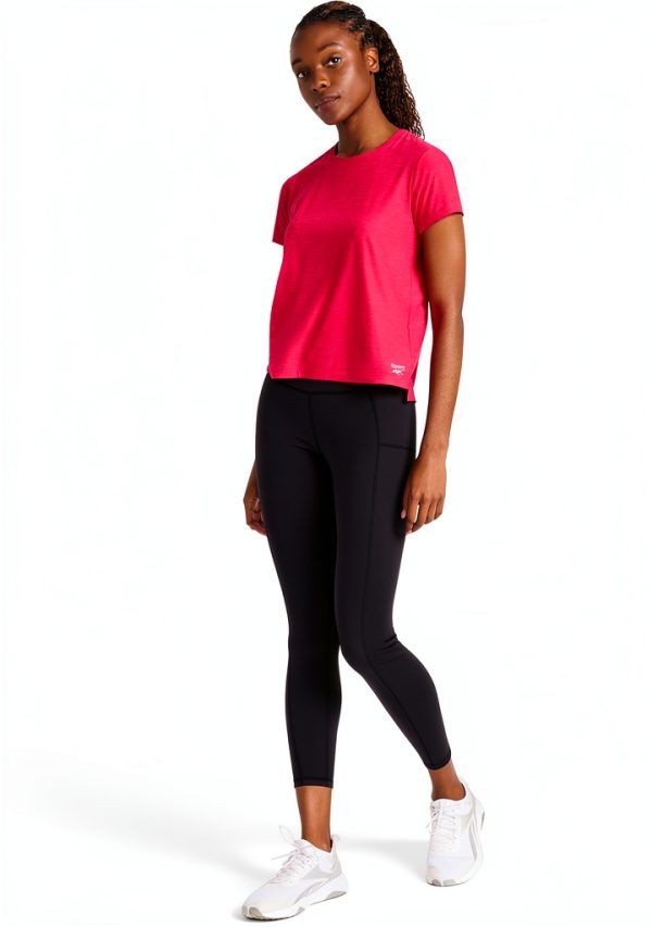 Reebok Womens T-Shirt Heathered Fabric Reflective Logo-2