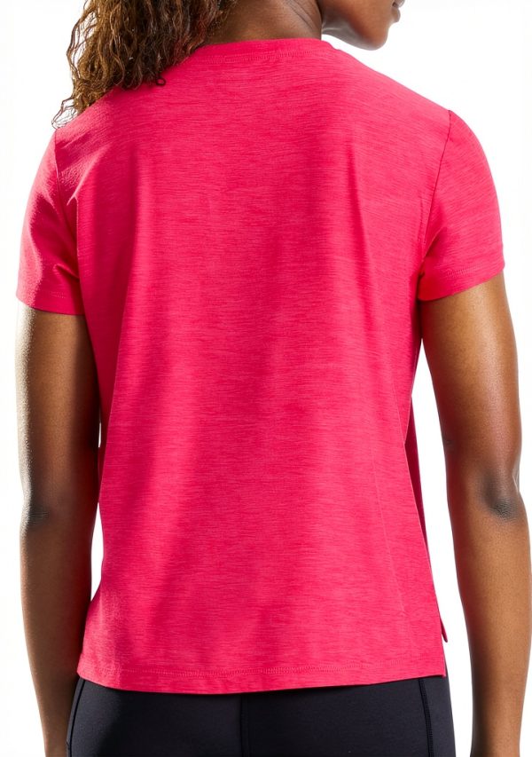 Reebok Womens T-Shirt Heathered Fabric Reflective Logo-1