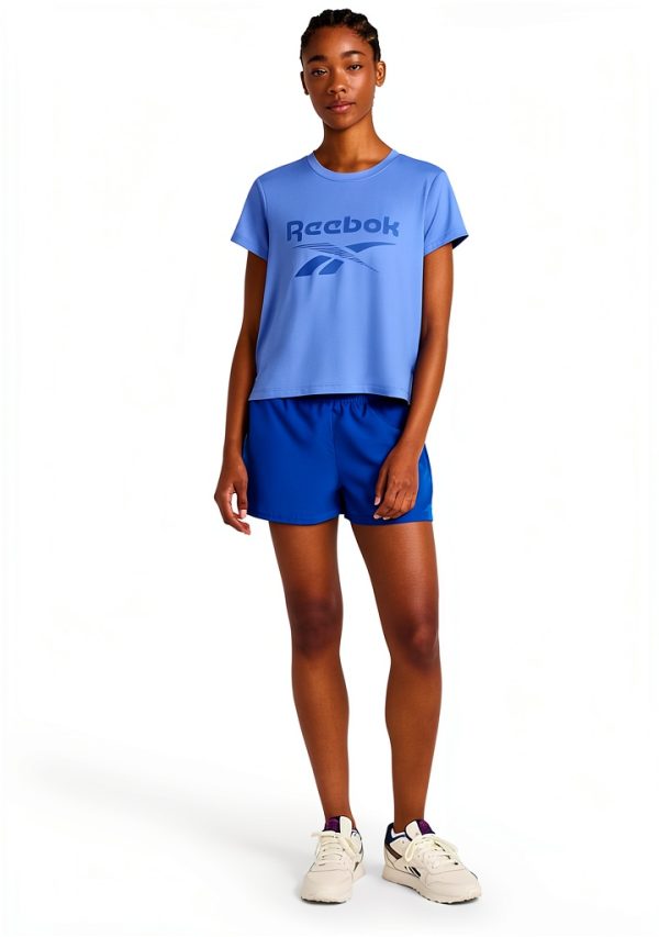 Reebok Womens Cropped Athletic Tee Lightweight Graphic Logo-2