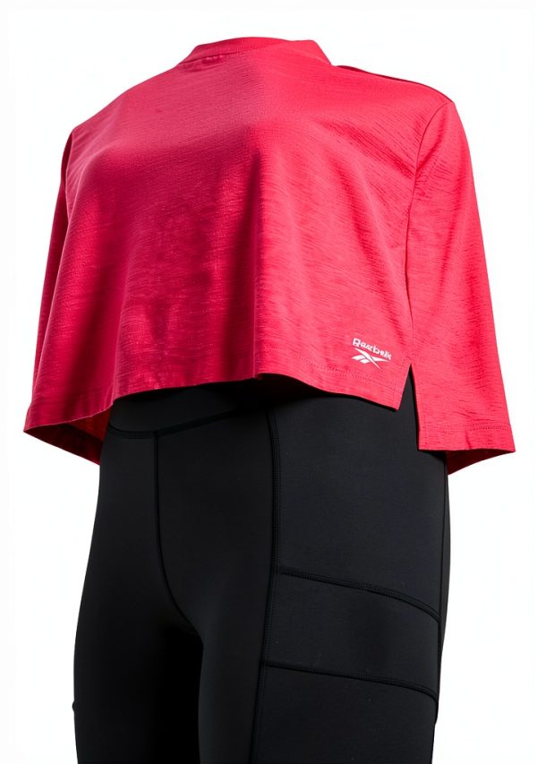 Reebok Womens T-Shirt Heathered Fabric Reflective Logo-4