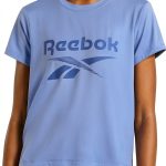 Reebok Womens Cropped Athletic Tee Lightweight Graphic Logo-0