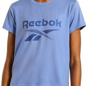 Reebok Womens Cropped Athletic Tee Lightweight Graphic Logo-0