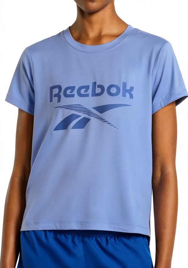 Reebok Womens Cropped Athletic Tee Lightweight Graphic Logo-0