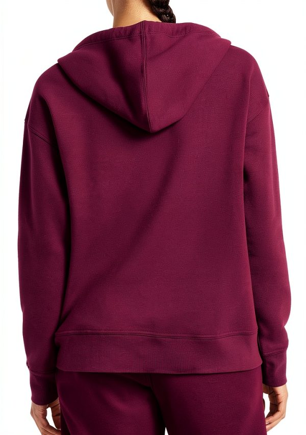 Reebok Womens Athletic Hoodie Rhinestone Zip Up Cotton-1