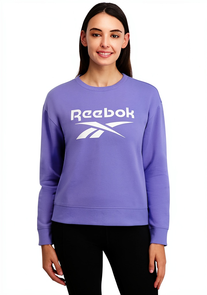 'Reebok women's sweatshirt in multiple colors on a hanger'