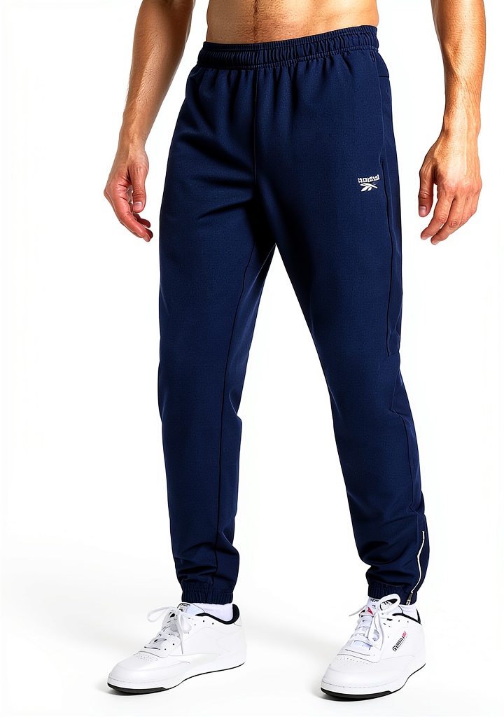 Reebok track pants in Vector Navy color worn during a workout