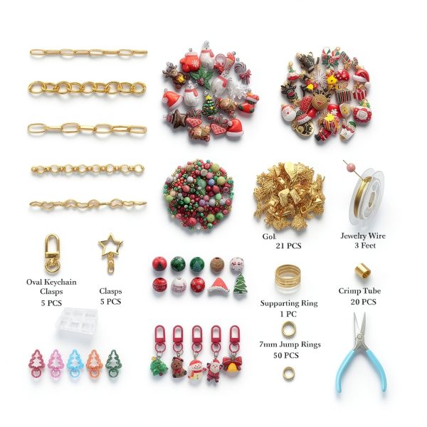 Ecoofor Christmas Jewelry Making Kit Metal Charms DIY Crafts-2