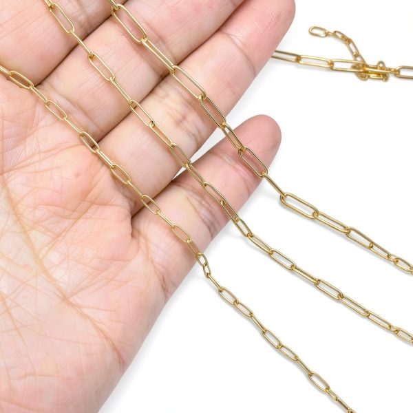 THREENEST Jewelry Chain Stainless Steel Gold DIY Crafts-1