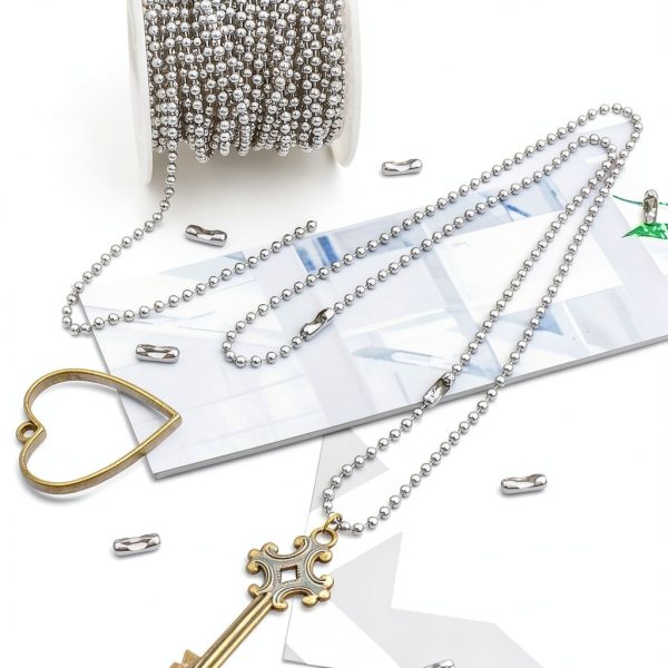 Yuntop Stainless Steel Ball Beaded Chain Jewelry Making DIY-6