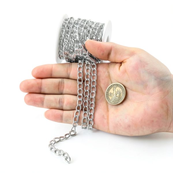 Aluminum Twisted Cable Chain NC Silver Jewelry Making DIY-4