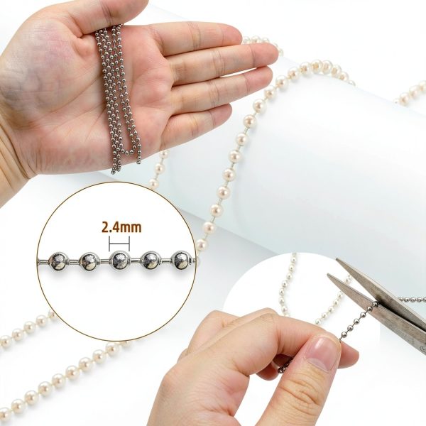 Yuntop Stainless Steel Ball Beaded Chain Jewelry Making DIY-5