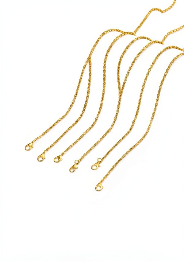 Lemonkey 22 Inch Gold Silver Necklace Chains Lobster Clasp-3