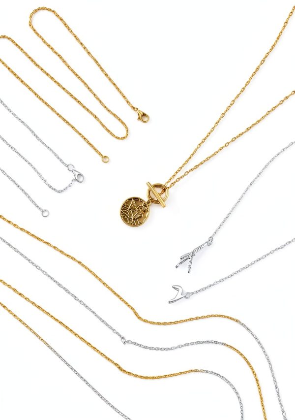 Lemonkey 22 Inch Gold Silver Necklace Chains Lobster Clasp-5
