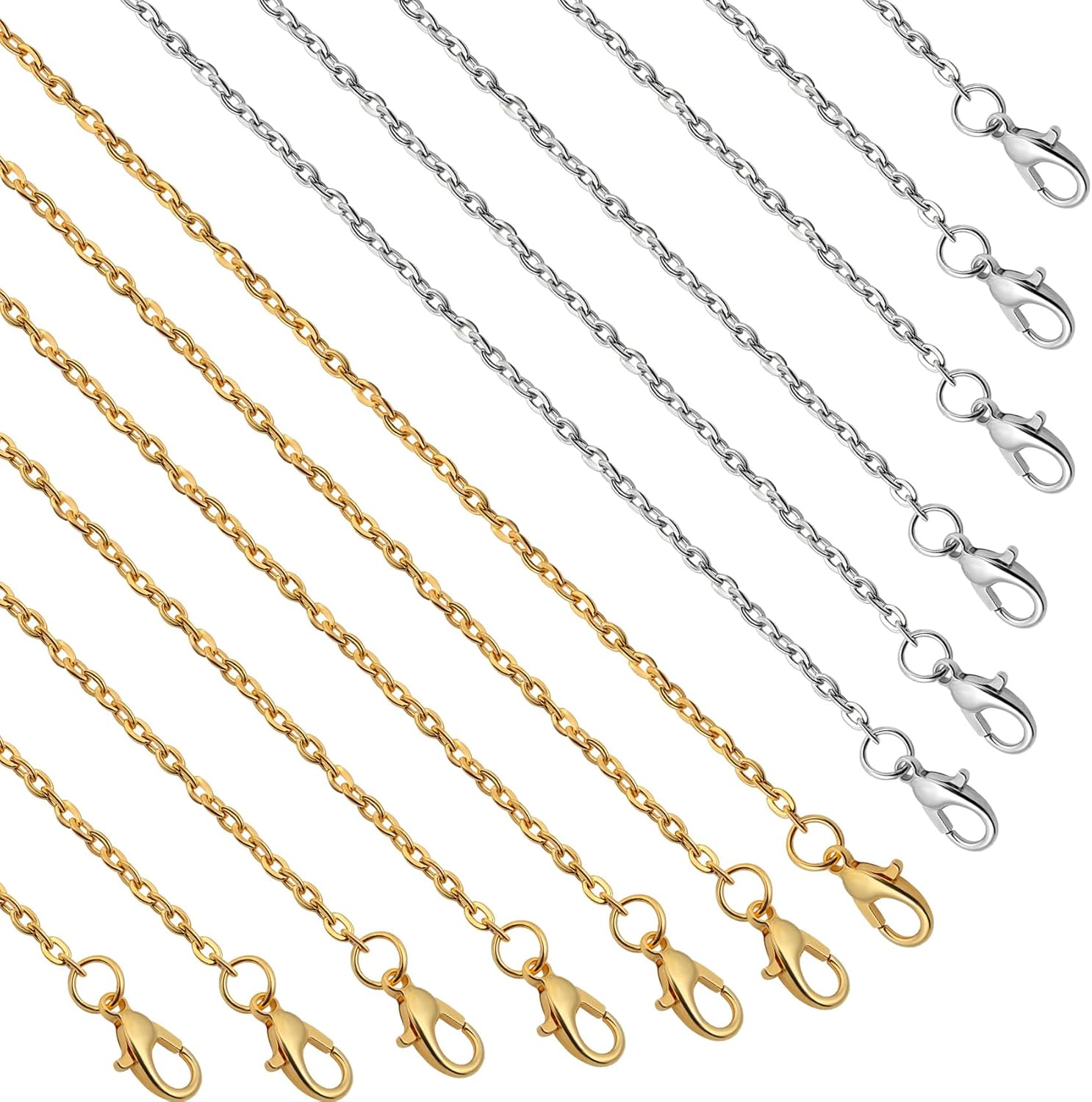 Lemonkey cable chains in gold and silver colors displayed on a crafting table