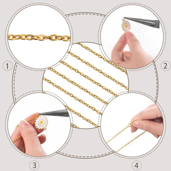 Lemonkey Jewelry Making Chains Cable Minimalist Gold Silver-2
